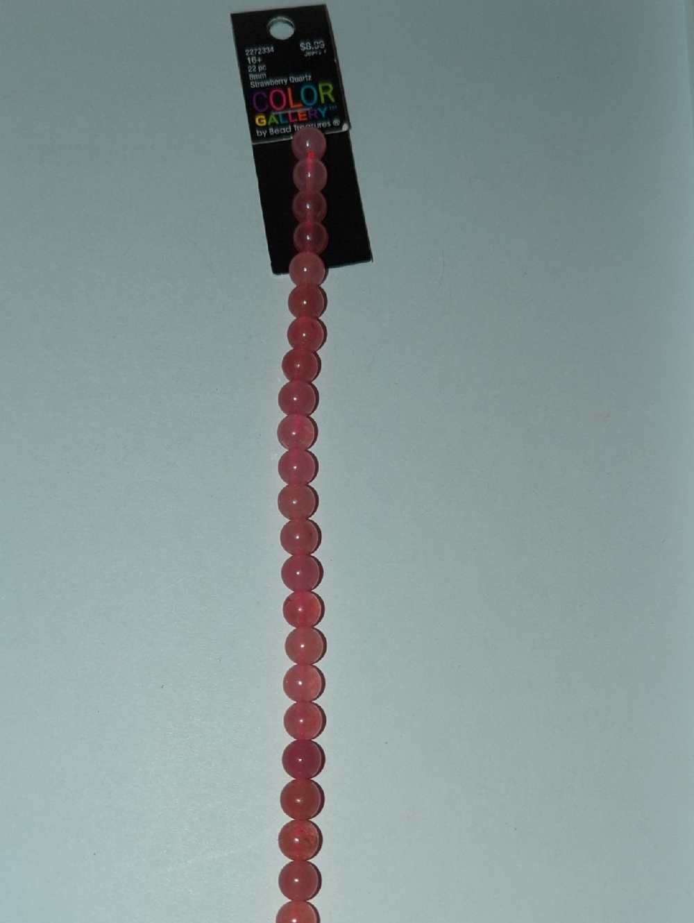 Hobby Lobby Pink Round Bead Necklace Strand. Glass Beads.